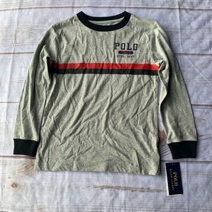 Polo Ralph Lauren Long Sleeve TShirt  in Gray Black Red Accents Size 6